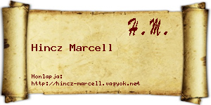 Hincz Marcell névjegykártya